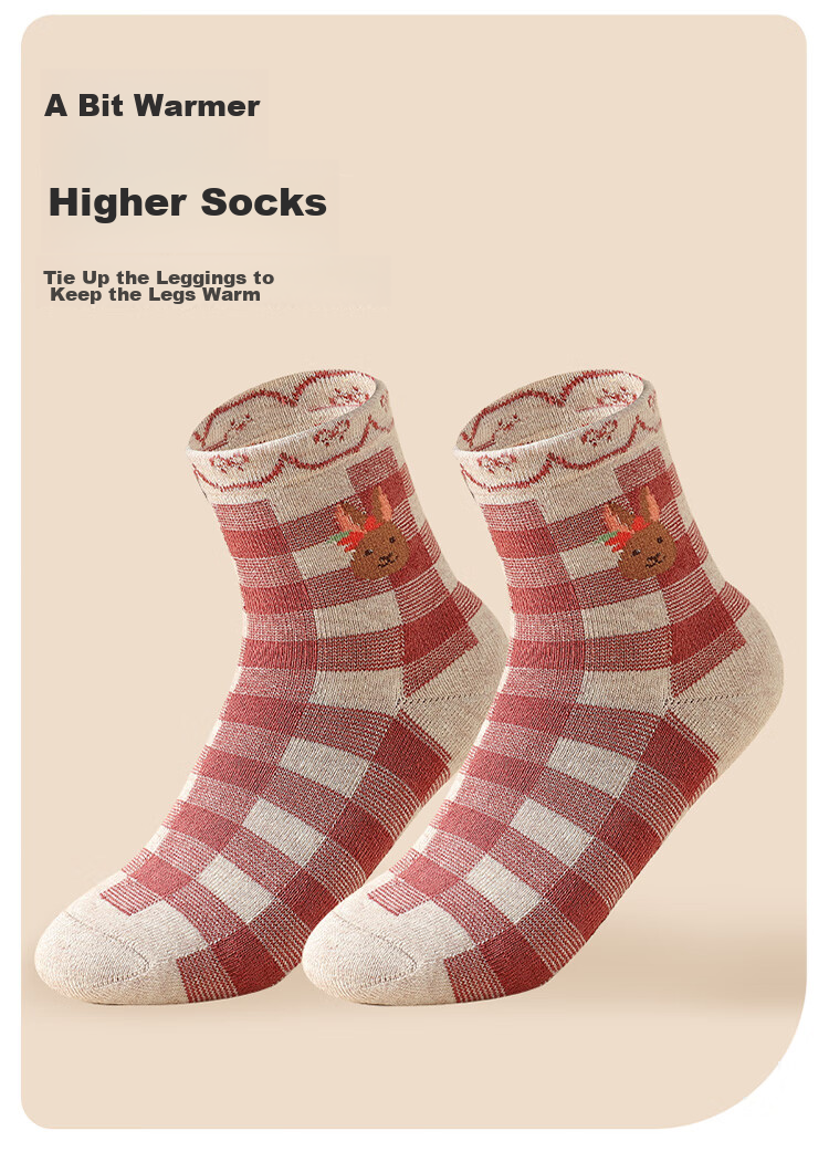 LangSha Children's Socks, Girls' Winter Cotton Fleece-Lined Thick Mid-Calf Terry Socks, Girls' Warm Socks, Baby Socks 9