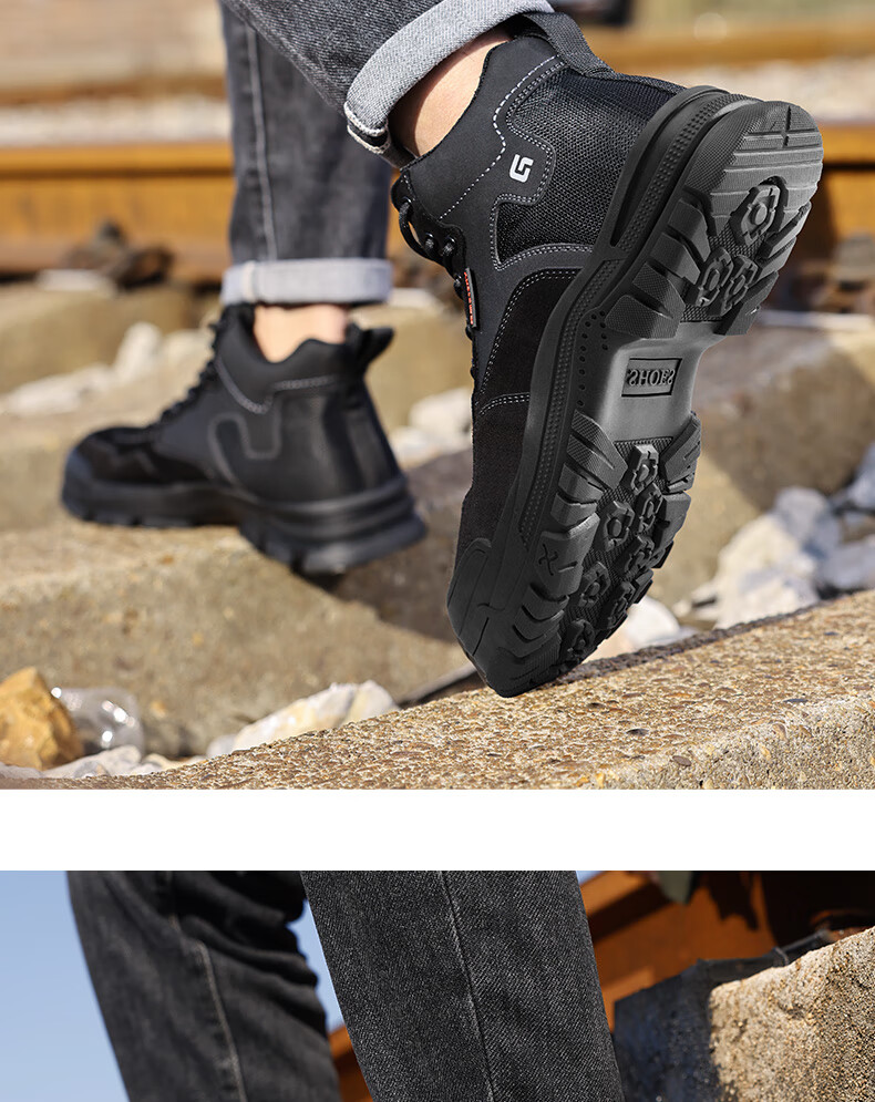 Jingtu High-Top Safety Shoes for Men, 10KV Insulated, Electrician Anti-Smashing Puncture-Resistant Safety Functional Shoes E3087-J Size 43 15