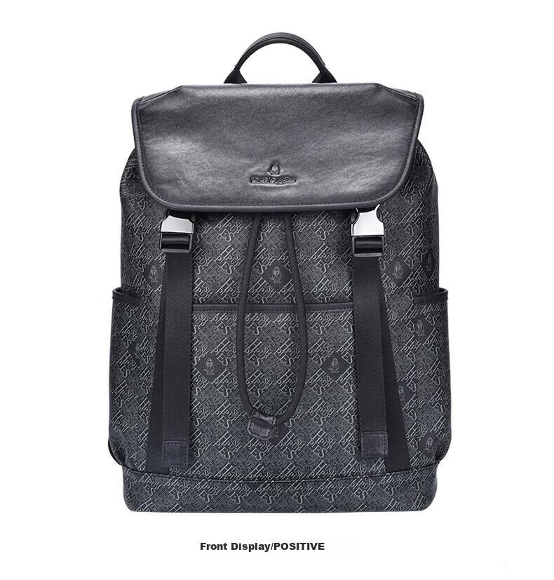 Hush Puppies Men's Backpack, Printed Simple Business Style, Large Capacity 15.6-Inch Laptop Bag, Birthday Gift 12