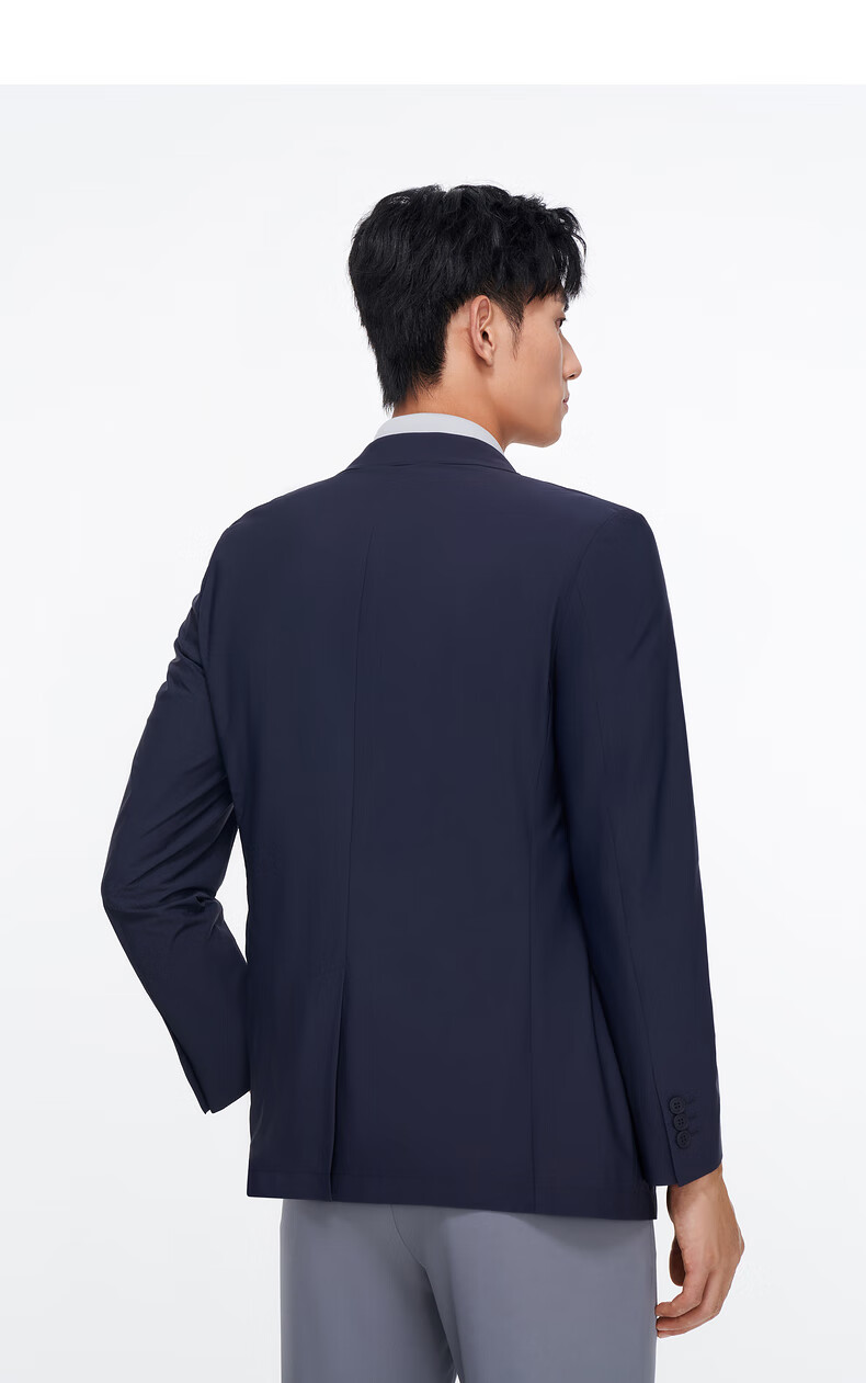 Goldlion Spring Summer Men's Suit Stretch Easy-Care Lightweight Breathable Business Casual Single Blazer Black-99 56 5