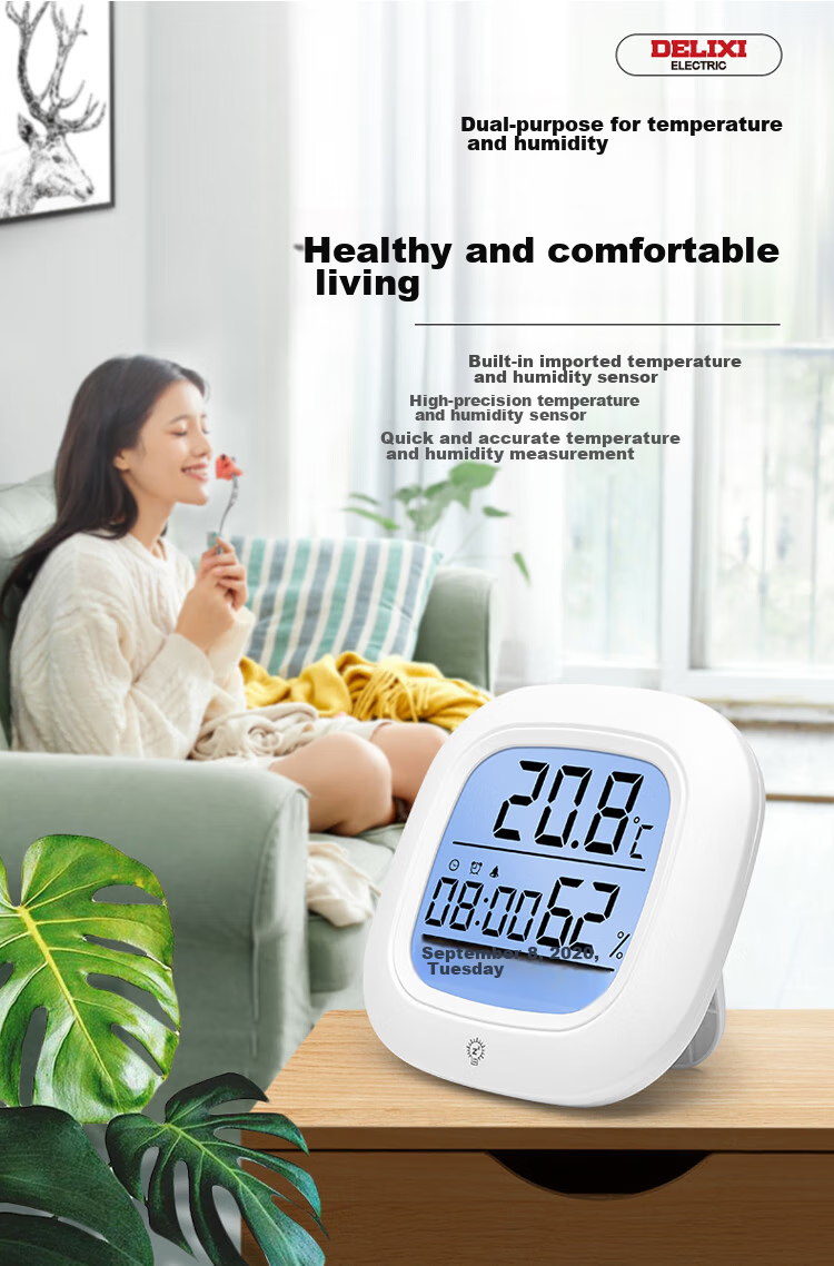 DELIXI ELECTRIC Precise Temperature And Humidity Meter, Home Indoor Thermometer, High-Precision Creative Wall-Mounted Room Temperature Gauge for Living Room 3