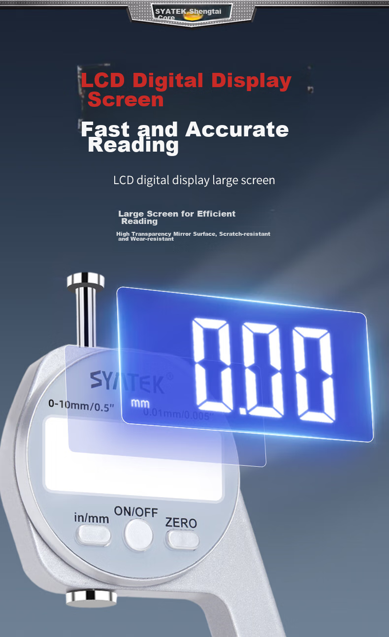 SYNTEK Digital Display High-Precision Charging Coating Thickness Gauge Industrial Grade Flat Head 0-10mm Thickness Meter 1