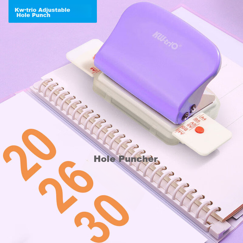 KW-Trio [Popular Product] A520/B526/A430 Multi-Hole Punch, Learning Tool for Binding Loose-Leaf Papers, 6-Hole Punch, Hole Maker