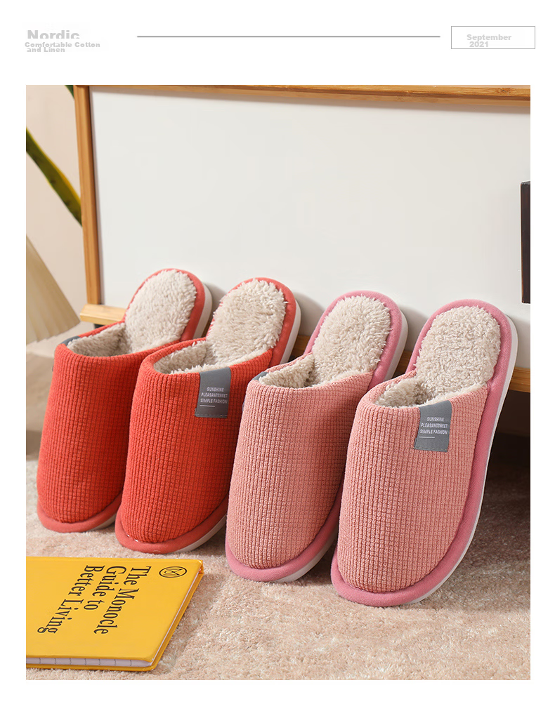 CARTELO Cotton Slippers for Women, Winter Indoor Floor Slippers, Warm Furry Postpartum Shoes for Women, 0625A 2