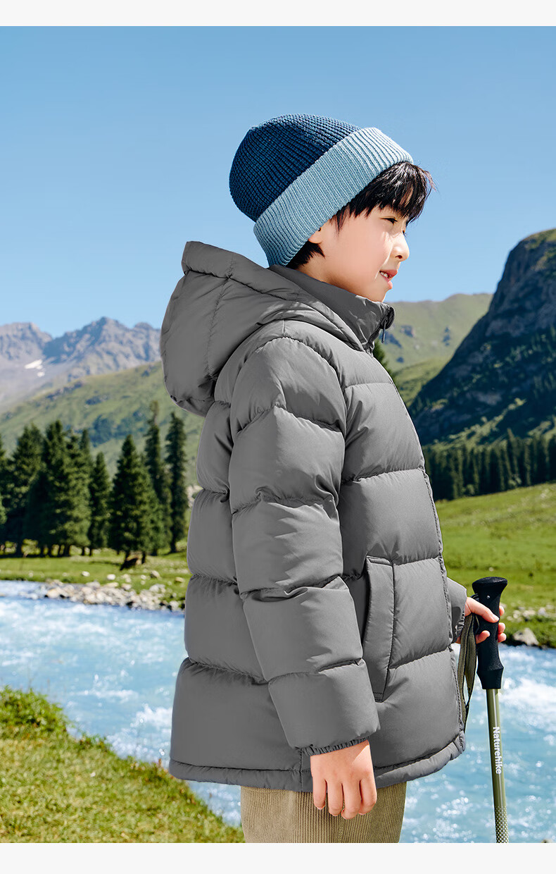 Zuoxi Children's down Jacket, 2025 New Style, Boys' Winter Warm And Cold-Resistant White Duck down Hooded Puffer Coat, Black, Size 150 34