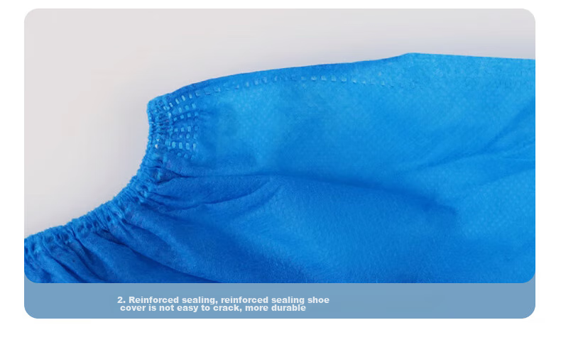 Baicaoyuan Disposable Shoe Covers, Thickened Non-Woven Fabric, 100 Pieces, Sample Room Computer Room Dust-Proof Breathable Shoe Covers, Home Use One Size Fits All, Blue 15