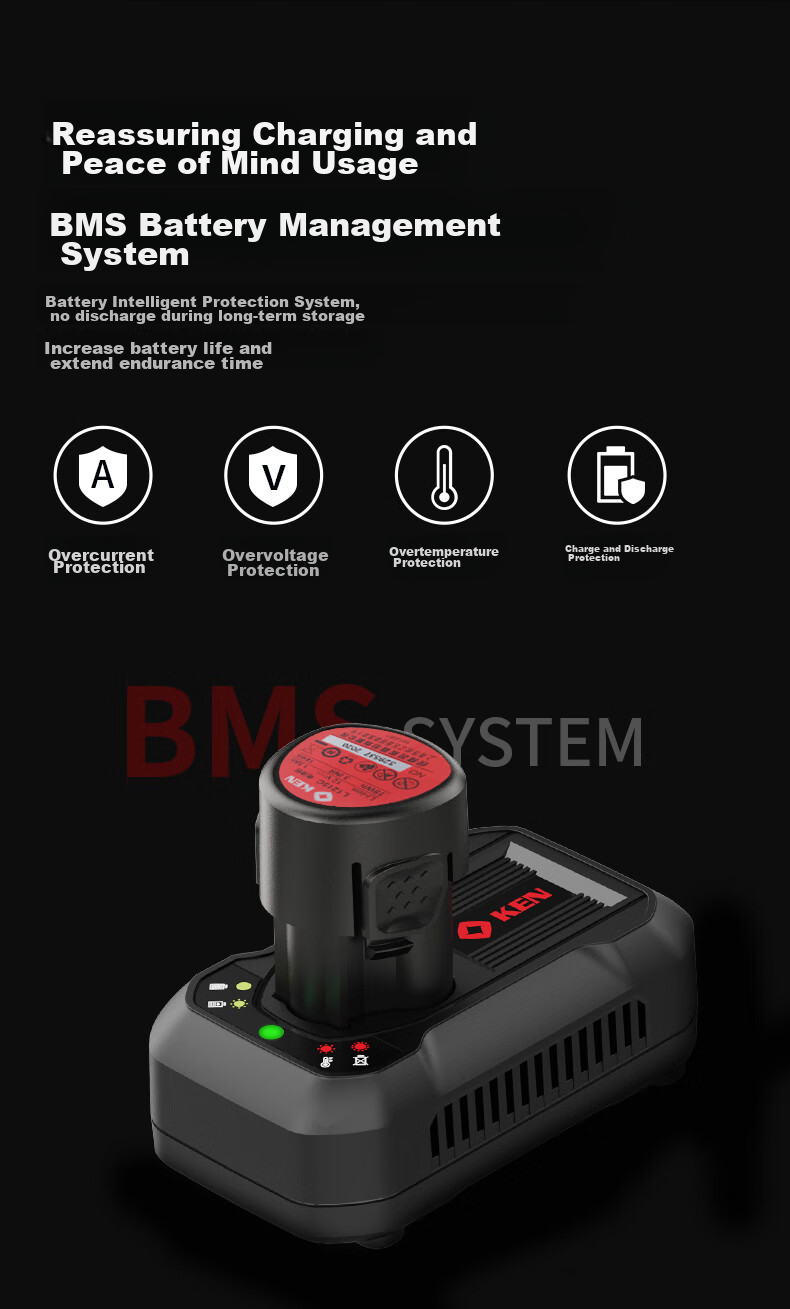 KEN Lithium Battery Drill, Brushless Electric Drill, Rechargeable Drill, Household 12V Screwdriver, BL7312 Bare Tool, Electric Power Tool, Screwdriver Machine 11