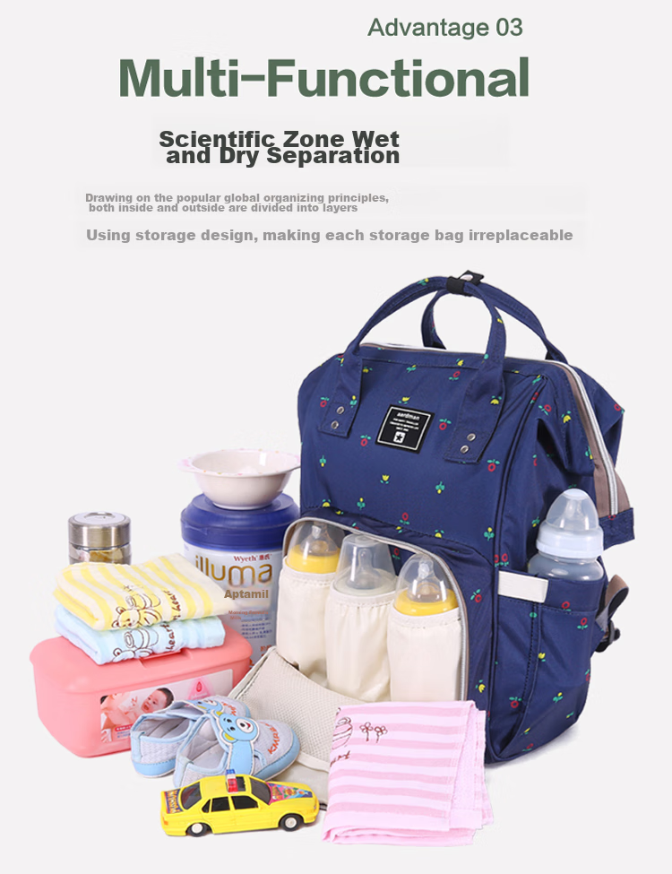 LYUBA Multifunctional Large-Capacity Mommy Bag, Work Backpack, Breast Milk Storage Bag, Fashionable Mom Bag HY1706 Camouflage Gree 7