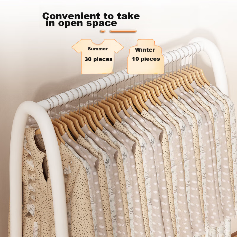 Anerya Floor-Standing Indoor Minimalist Coat Rack Nordic Simple Double Rod Bent Leg Clothes Hanger for Balcony Bedroom 116cm