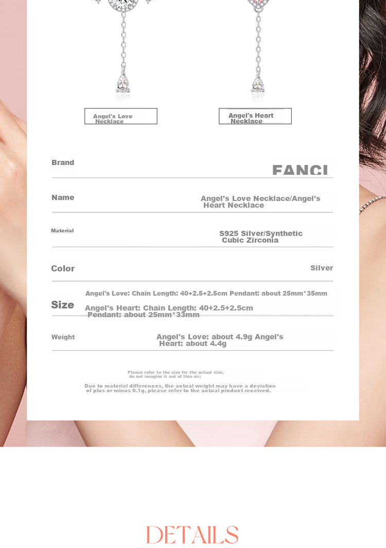 Fanci Angel Heart Necklace, Women's Gift Box Style Pendant, Luxurious And Elegant Birthday Gift for Girlfriend 5