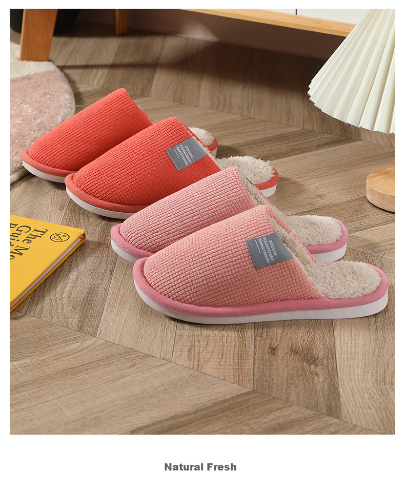 CARTELO Cotton Slippers for Women, Winter Indoor Floor Slippers, Warm Furry Postpartum Shoes for Women, 0625A 13