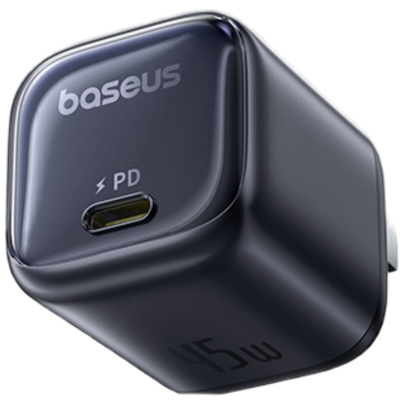 Baseus Dual-Core Charger, Apple 17 Charger PD45W Compatible with 40W GaN Fast Charging Head, IPhone17/16/15ProMax/Air Phone And IPad Charger Head, Starry Black