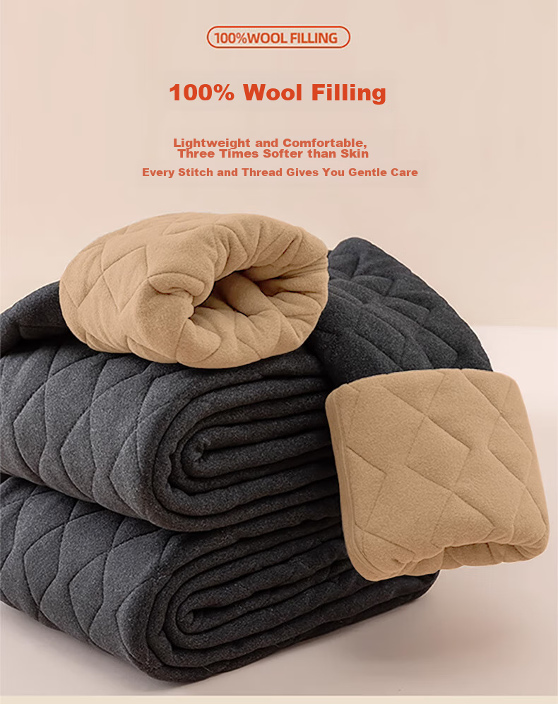 LangSha 100% Wool Thermal Pants for Men [26 Autumn And Winter New Product], Thickened Silk Knee Protection, Extra Thick Cold-Resistant Cotton Pants 9