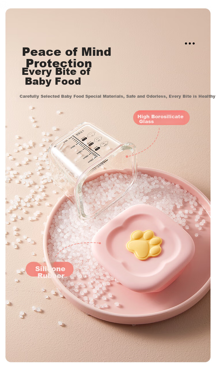 Shiyuejiejing Baby Food Storage Container, Glass Food Preservation Box, Infant Food Storage Jar, Suitable for Steaming, Cooking, And Freezing 8