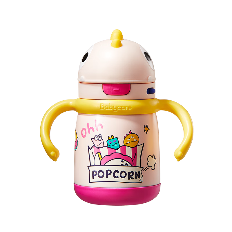 Babycare Children's Insulated Cup, Baby Straw Water Bottle, Tyrannosaurus Rex Stainless Steel Thermos Cup 300ml - New And Old Styles Mixed Delivery