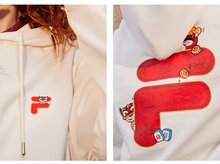 FILA FUSION Couple's Hooded Sweatshirt, Spring Fashion Pure Cotton Knitted Top 29