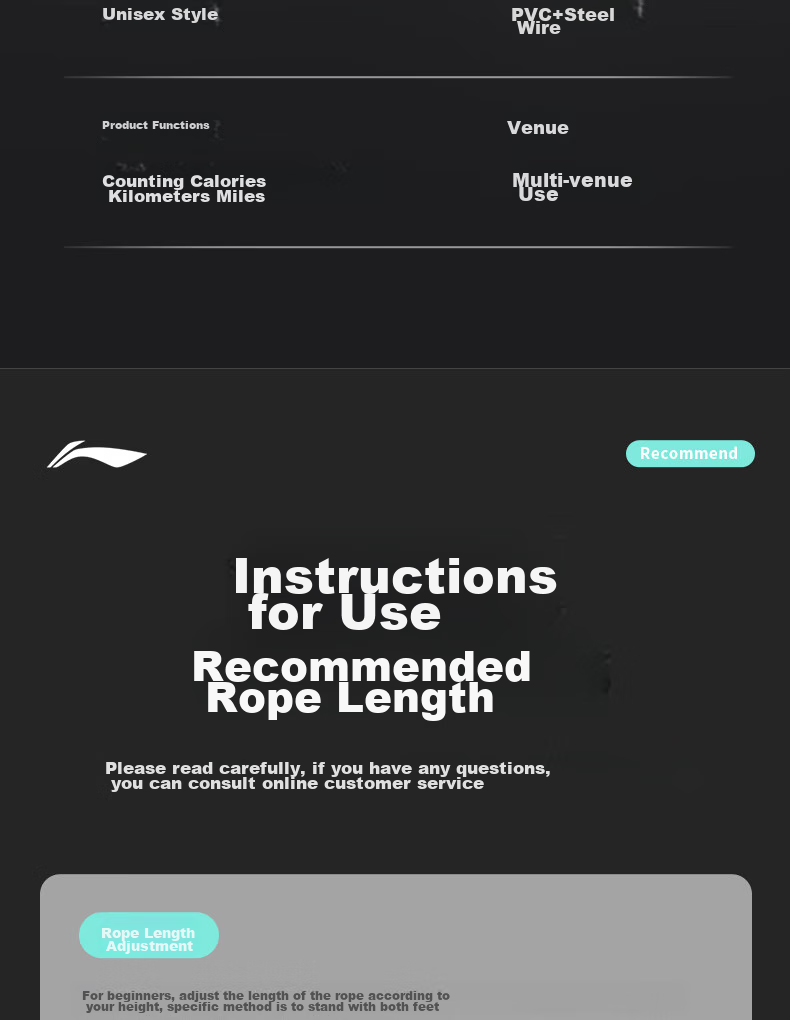 Li-Ning Jump Rope for Adults with Counter, Children, Primary School Students, Competition, High School Entrance Exam, Jump Rope for Men And Women, Exam-Specific Steel Wire, Weight Loss, Speed Competitio 20