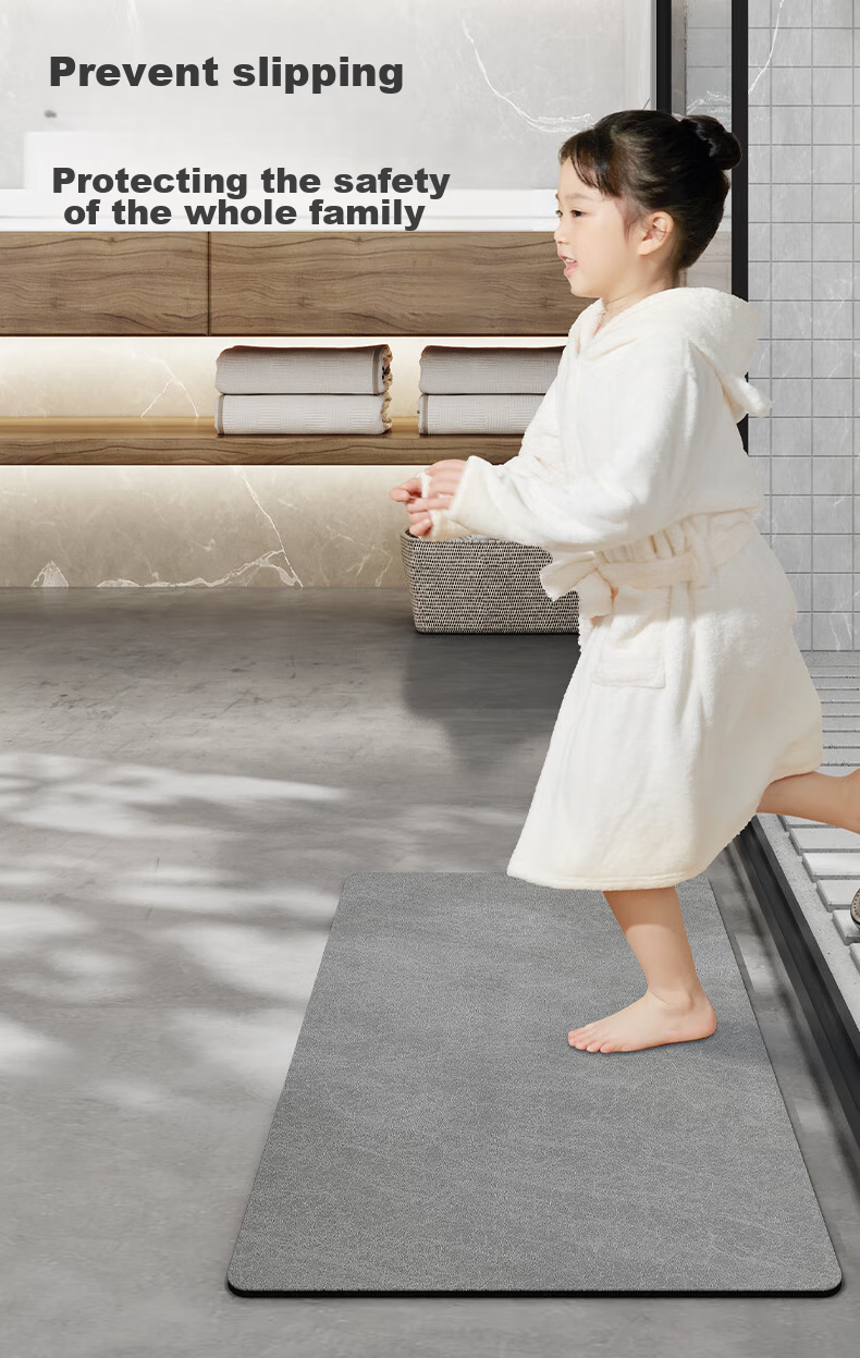 Dajiang Bathroom Mat, Toilet Entrance Absorbent Bath Mat, Non-Slip Floor Mat for Bathroom, 40x60cm 6