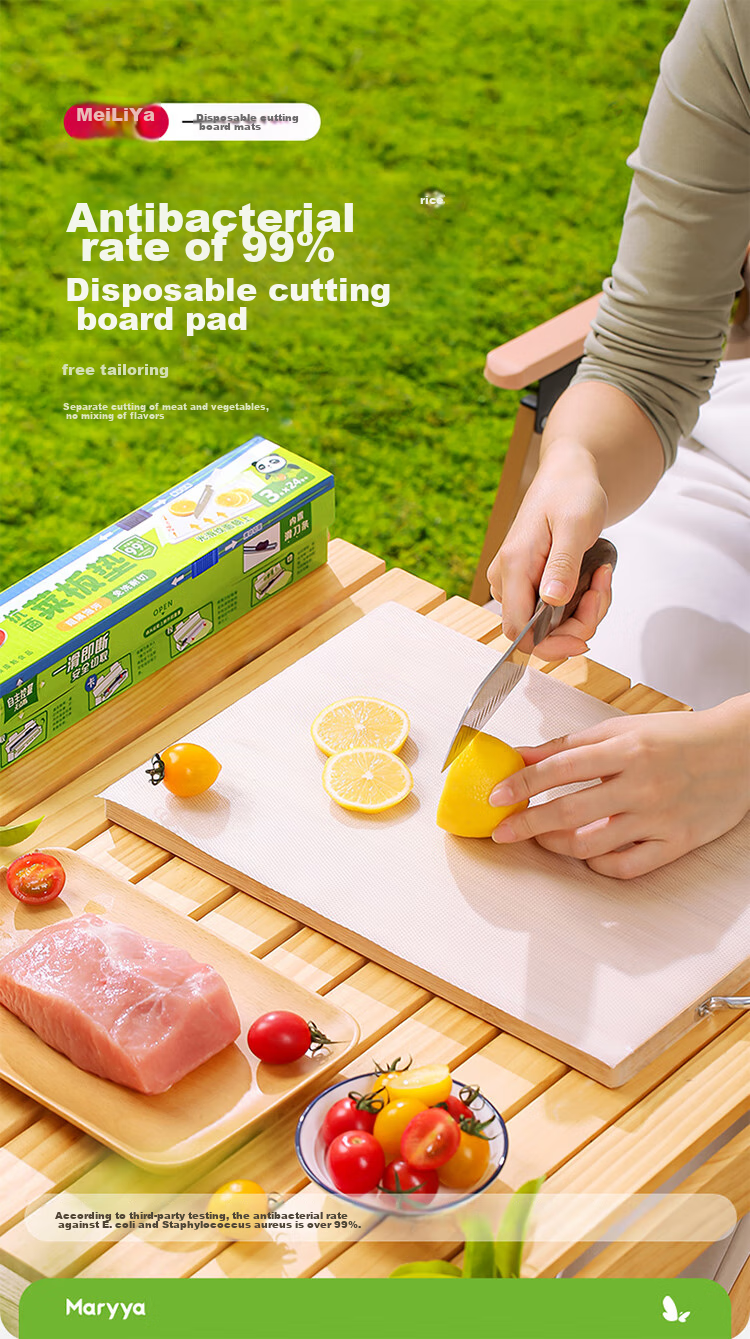 MARYYA Disposable Cutting Board Mat, Antibacterial PE Plastic, Knife-Shaped Chopping Board Mat, Baby Food Board, Picnic And Camping Mat 1