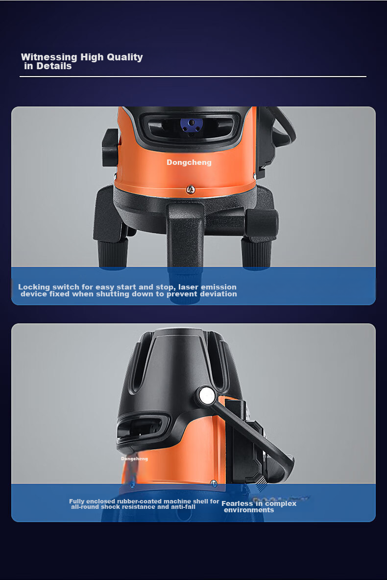 Dongcheng Infrared Level, Green Laser Level, High-Precision Portable FF08-41B, 5-Line Level 11