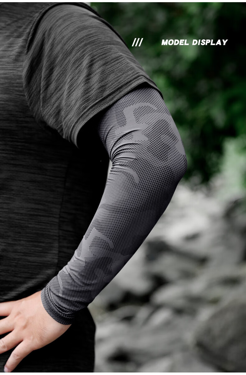 ZSJAY Ice Spear | Real Ice Silk Summer Men's Sun Protection Ice Sleeves Ice Silk Arm Sleeves Arm Guards Camouflage Large Size Cycling 21