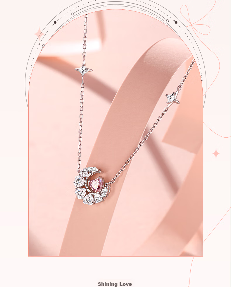Fanci Dream Moon Necklace for Women, Silver Blue, Elegant Luxury Birthday Gift for Girlfriend 4