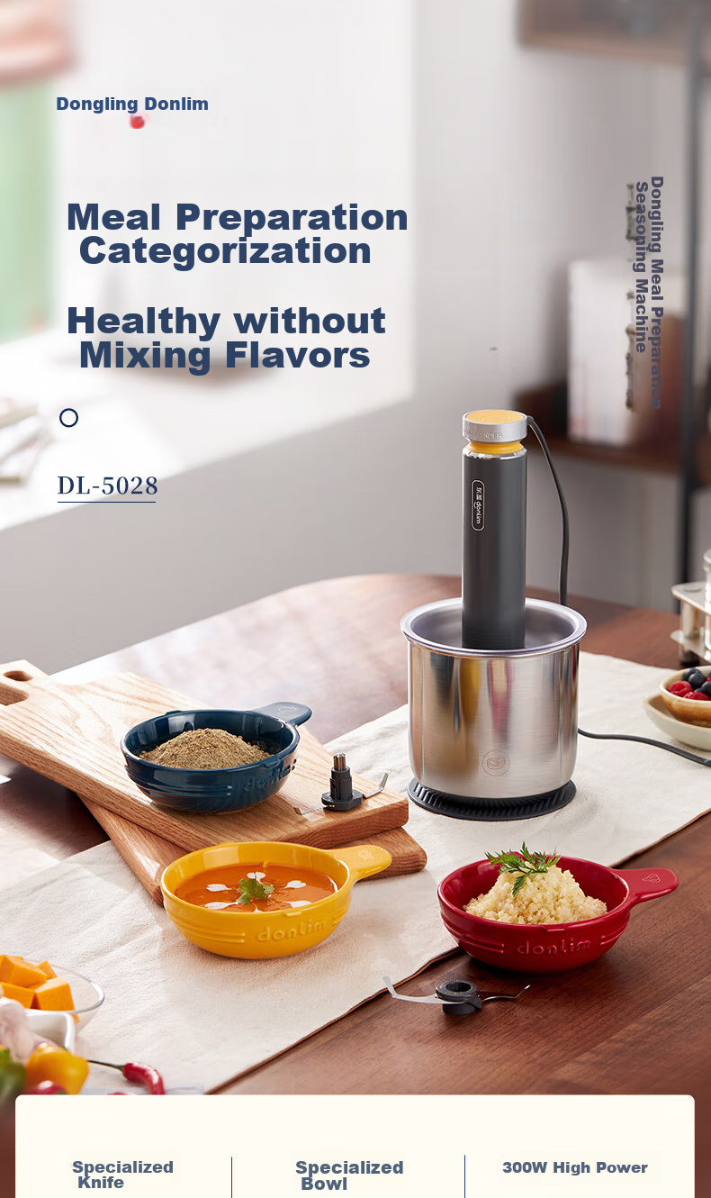 Donlim Meat Grinder Home Set Seasoning Machine Electric Baby Food Processor Multi-Functional All-In Mincer And Chopper DL-5028 Stainless Steel 1