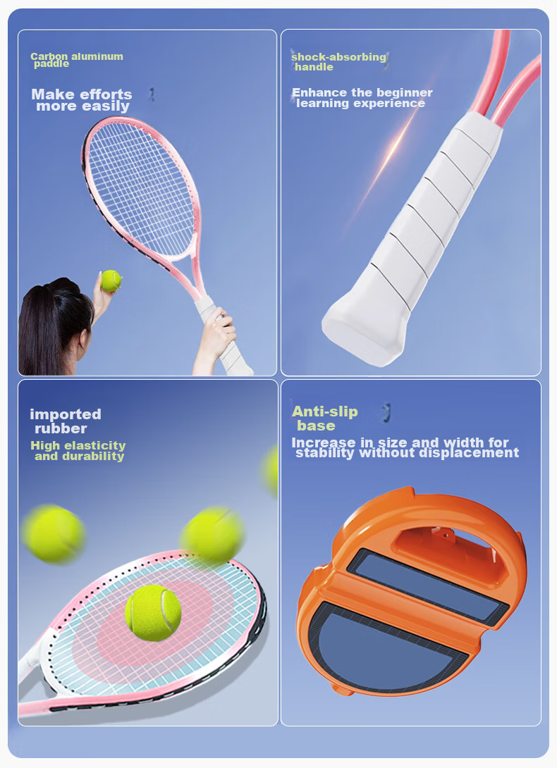 HEMMON Tennis Rebound Trainer with String, Single-Person Self-Practice Tennis Racket for Adults And Children, Self-Hitting Set with Rope, Starry White 3