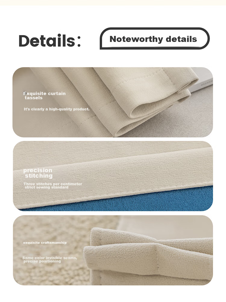 Mihua High-Blackout Curtains Set for Living Room And Bedroom, Thickened Sun Protection, Hook-Back Velvet Fabric, Cream Velvet, 1.5*2.0 Meters 13