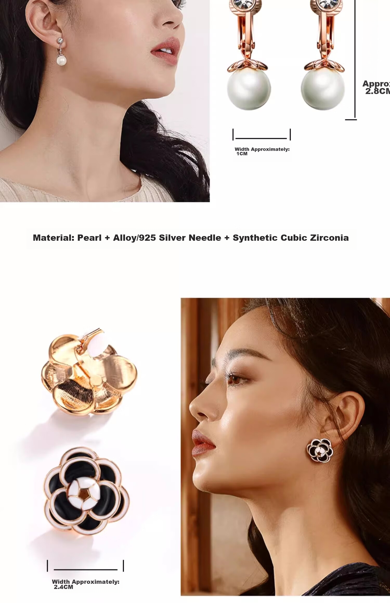 Dairuo No-ear Piercing Earrings for Women, High-End One-Week Set, Simple And Elegant Ear Jewelry, Practical Birthday Gift for Girlfriend 5