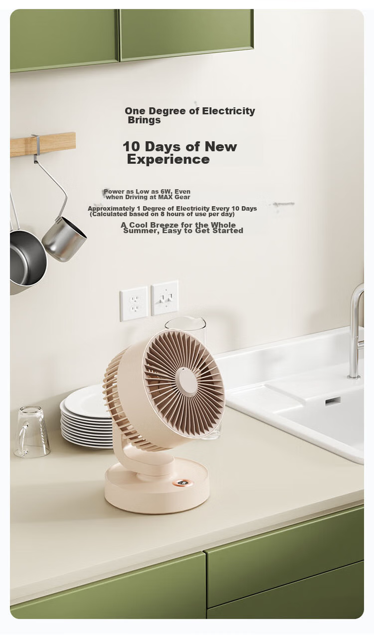 KONKA Small Fan, Oscillating Desk Fan for Home Use, Compact Office And Student Ventilation Fan, Mosquito Repellent Mini Outdoor Rechargeable Camping Portable USB Fan, 8000mAh 15