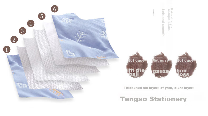 Hengyuanxiang Pure Cotton Gauze Towel Blanket, Six-Layer Thickened, Summer Quilt, Office And Children's Air Conditioning Blanket, 150×200CM 7