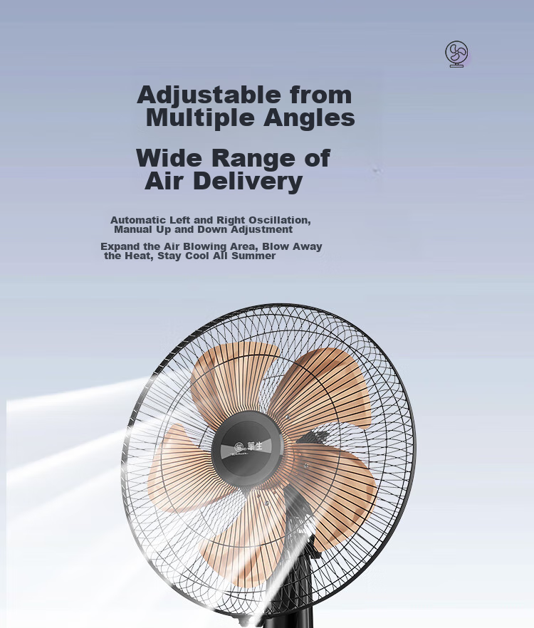 Wahson Electric Fan / Pedestal Fan / Metal Aluminum Blade Fan / Low Noise High Airflow Dormitory Office Fan Business Home Energy-Saving Standing Fan FS-D1403 11