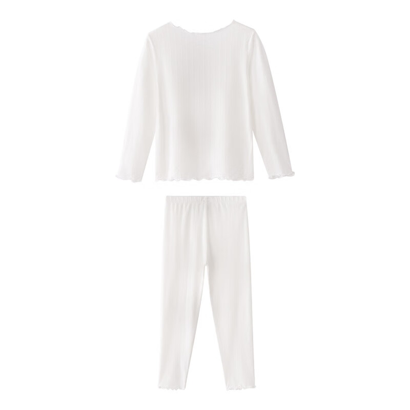 Annil Girls' Autumn Underwear Set 2024 New Style, Off-White, Size 120