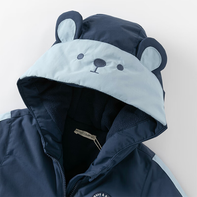 DAVE & BELLA Girls' Cotton Jacket, Winter Outerwear for Boys, Baby Fleece-Lined Waterproof Breathable Hooded Cotton Coat