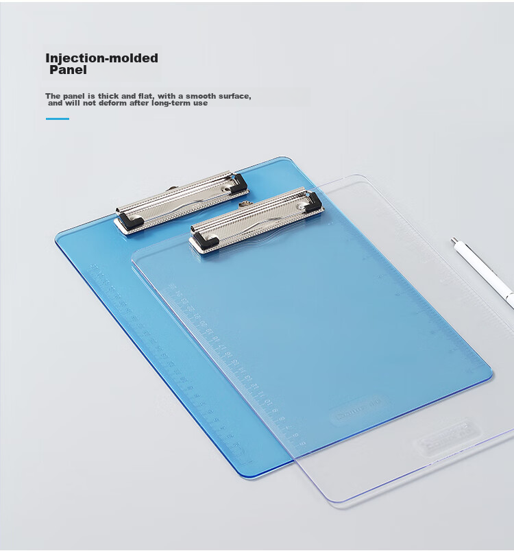 COMIX A4 Clipboard, Metal Strong Clip Plastic File Folder, Multifunctional Writing Pad, Simple Hard Conference Folder, Transparent White EA8002 3