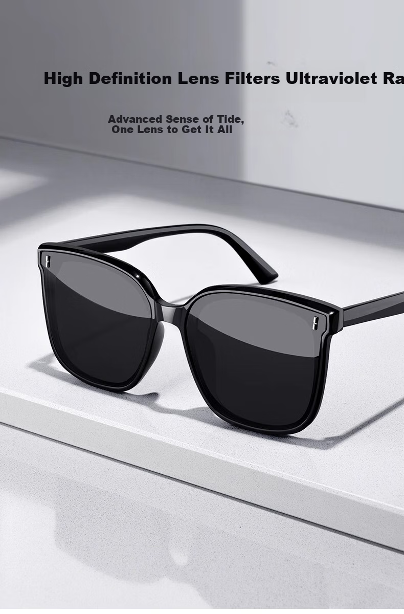 Cuntiandaofu Sunglasses, Polarized Sunglasses, Cool Big Face Driving-Specific UV Protection Sunglasses, Black Frame Polarized Gray 1