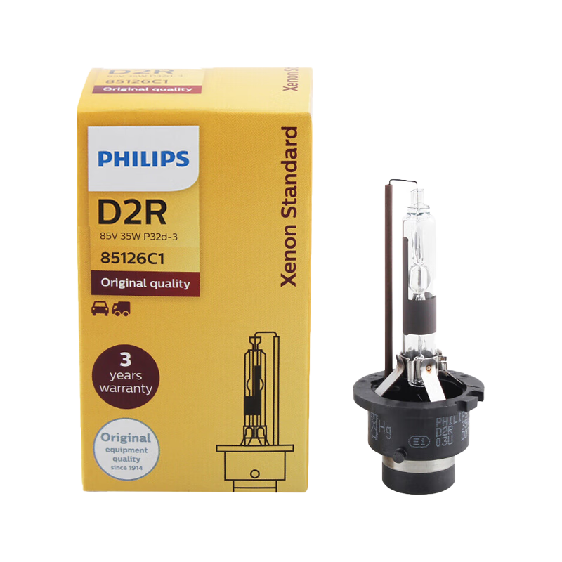 PHILIPS Automotive Xenon Headlight Bulb D2R 35W 4200K, Matches Original Car Light Color, Single Pack