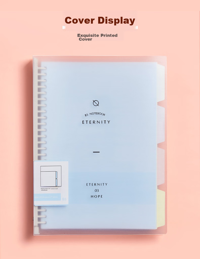 Wengu Loose-Leaf Notebook, Handwritten B5/60 Sheets, for Notes And Diary, Suitable for Middle And High School Students, Office Meeting Use, Detachable with 26 Holes, Includes Index Dividers, Ruled B17-B5/B Pink 8