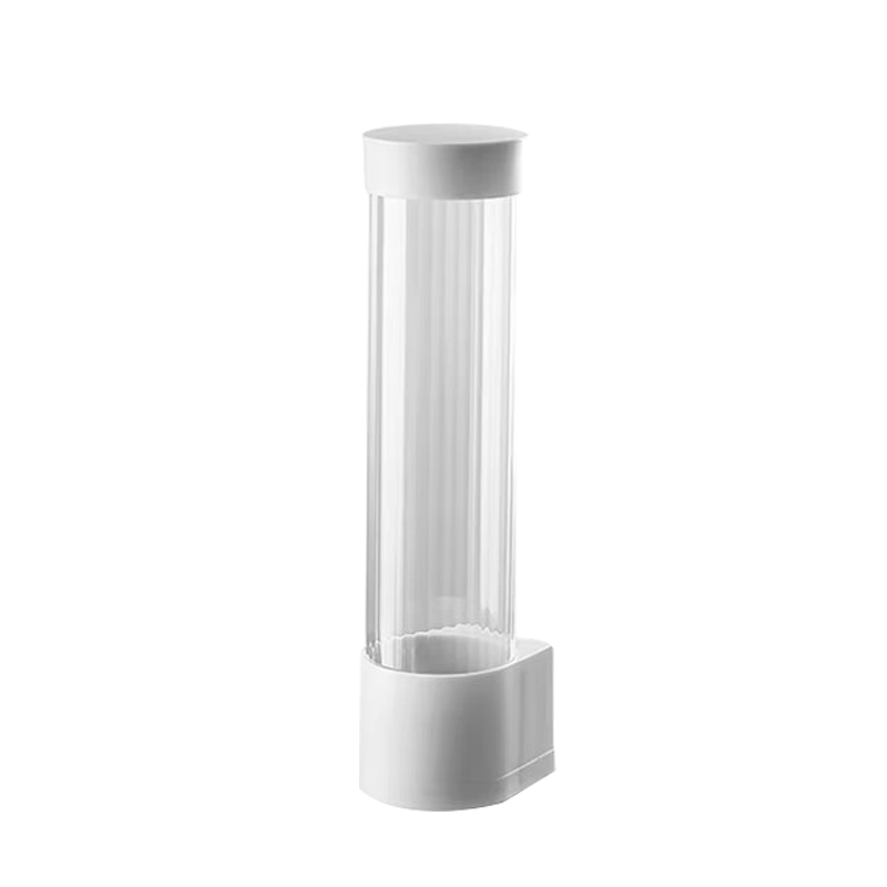 Dipuer Disposable Cup Holder, No-Drill Wall-Mounted Dust-Proof Plastic Cup Rack, Automatic Cup Dispenser for Water Coolers