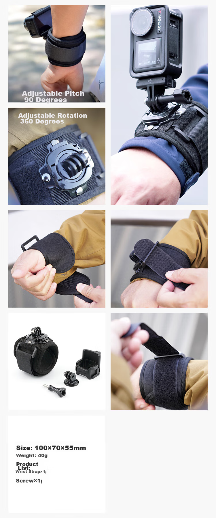 MAXCAM Suitable for DJI Osmo Action 6/5/4/3 Pro Action Camera, Car Nano Adhesive Suction Cup Glass Fixing Car Mount Accessory 26