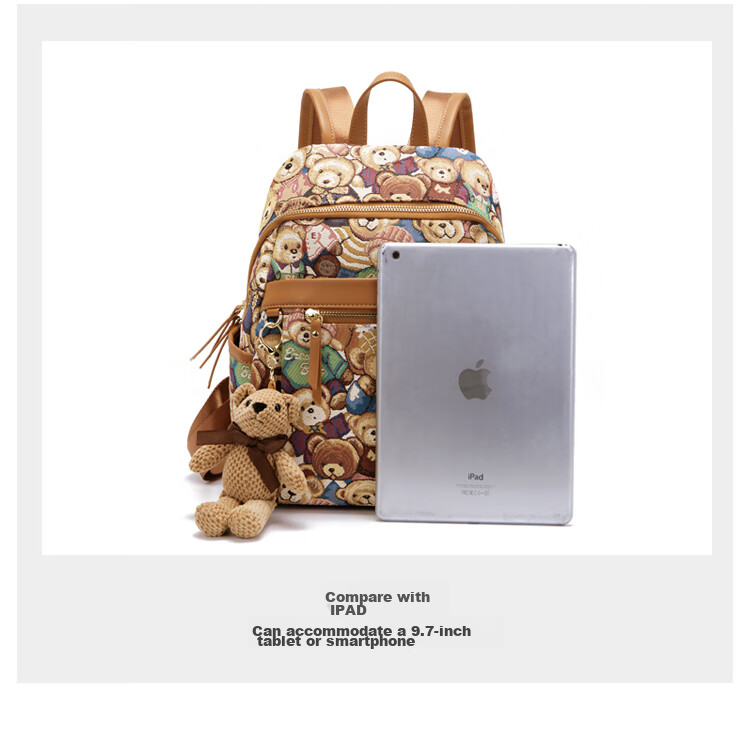 Xiaoxiongyilian Canvas Backpack for Students, Short-Trip Travel Bag with Large Capacity Compartments, Lightweight Women's Backpack, Valentine's Day Gift 13