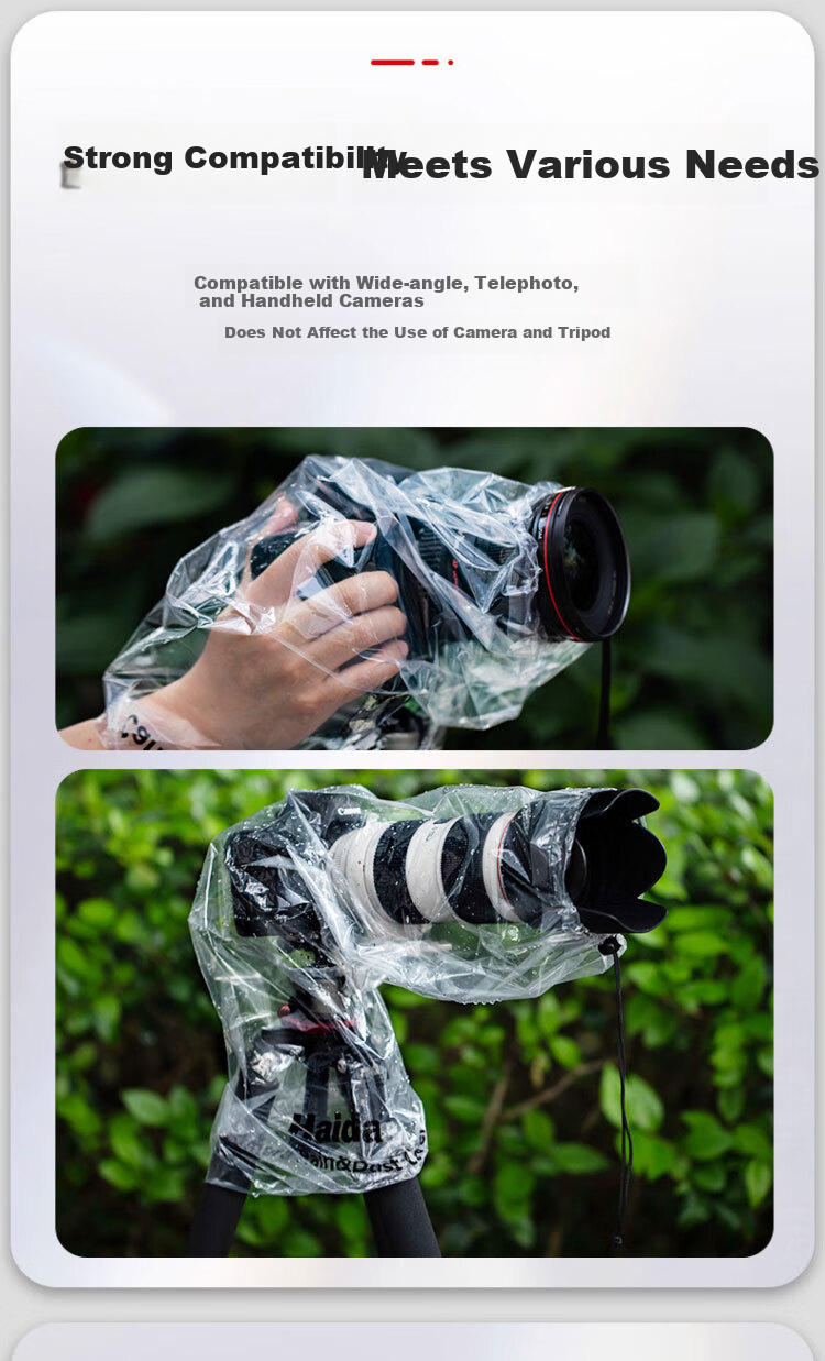 Haida Camera Rain Cover, Waterproof Case, Fully Transparent Raincoat, Protects Cameras for Outdoor Shooting in Rainy Weather, Suitable for Various Brands of Cameras, R18 Two-Piece Set 5