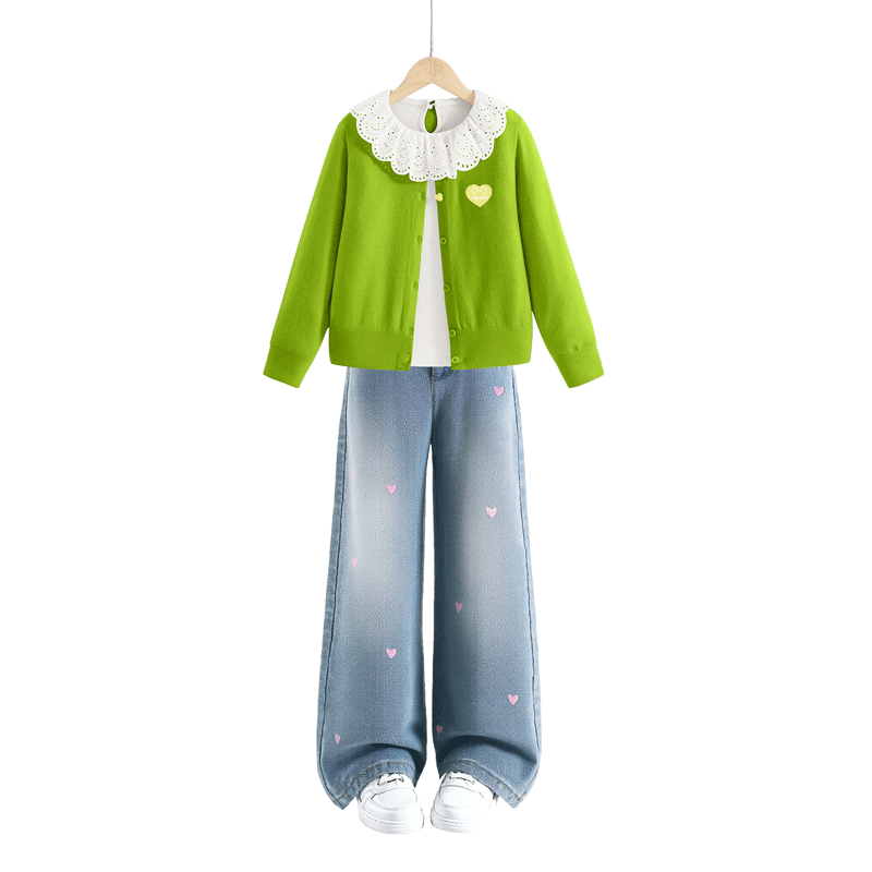 Disney Girls' Sweater Set 2026 Spring New Cute Princess Style Children's Knitwear