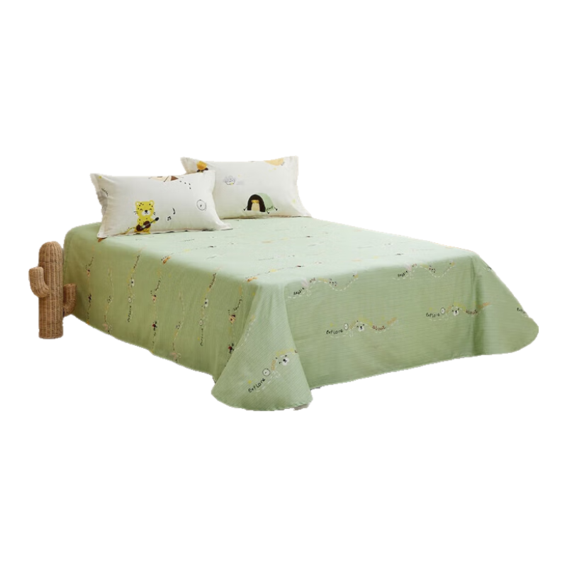 Luolaikids Class A Cartoon Pure Cotton Bed Sheet, Single Piece, Student Dormitory Children's Single Bed Cover, 0.9 Meter Bed, 150*230cm