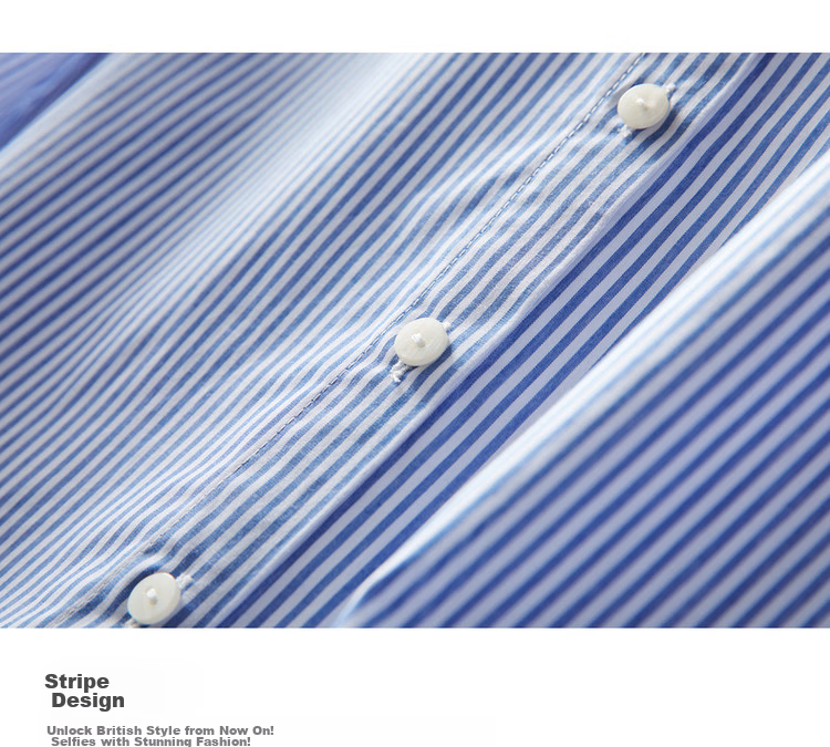 Dme [Career] Spring And Autumn Breathable Simple Lapel Shirt, Long Sleeve Fitted Blouse for Women, Top, Striped, S 7