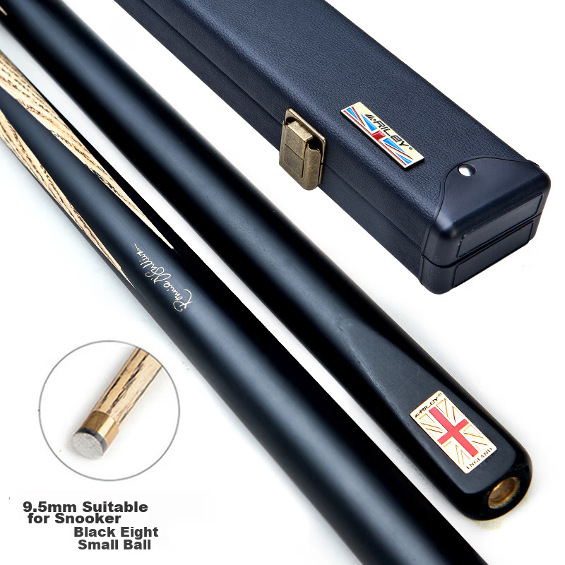 RILEY RBW-701 Pool Cue, Snooker Small Tip, Black 8 Ball, Billiard Cue, Full Length, 9.5mm