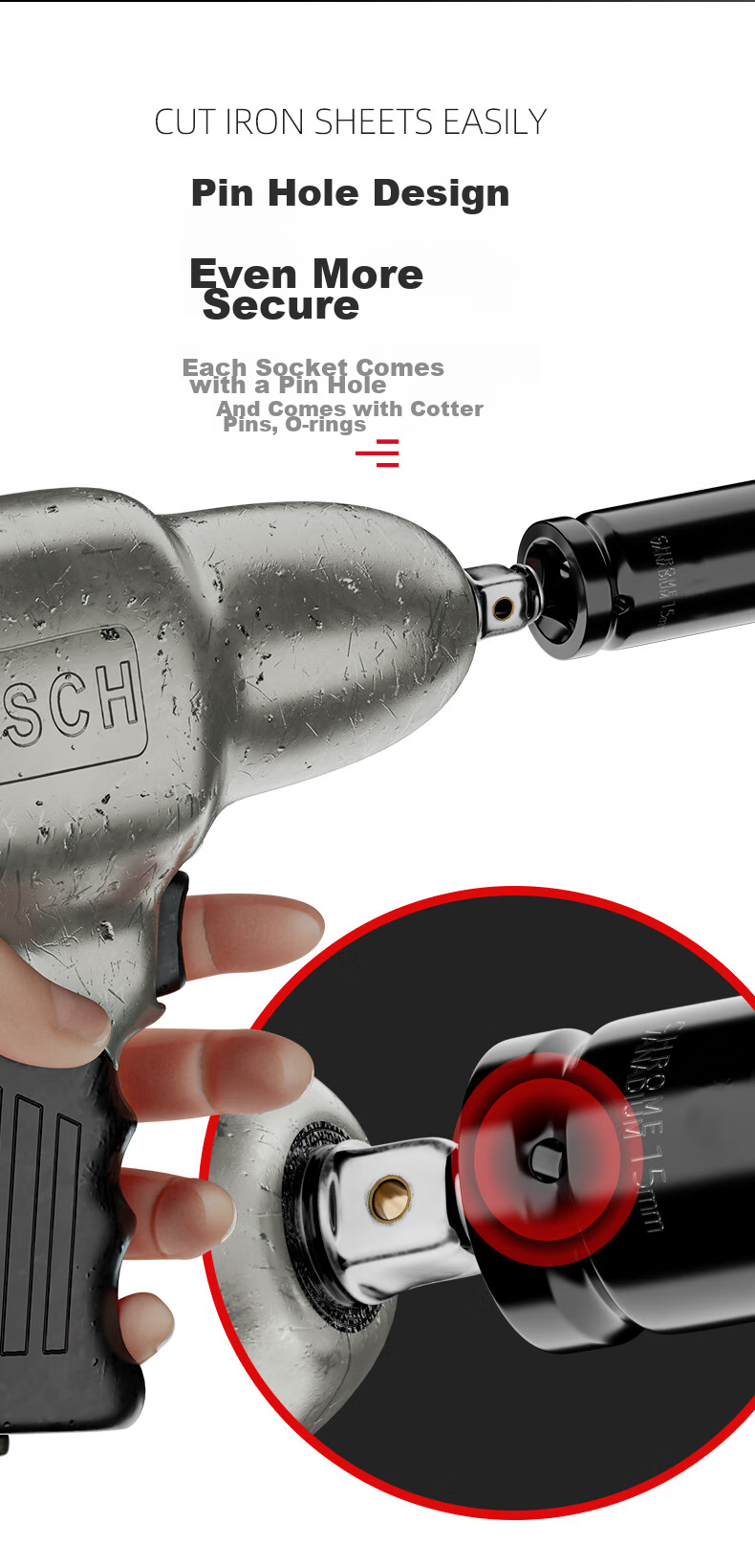 Delixi Electric Wrench Socket Set Extended Complete Electric Wrench Impact Socket Head Tool Kit 9