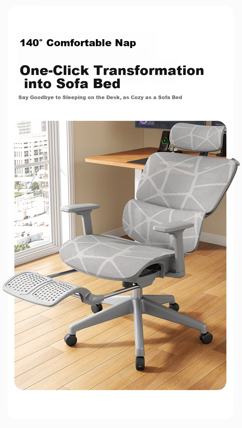Sanxing SX-1897 Ergonomic Office Chair with Dual Backrest, Computer Chair, Ergonomic Gaming Chair, Dragon Pattern Mesh, Gray 9