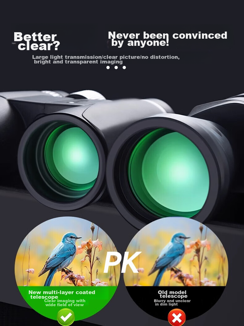 AUX Binoculars for Children, High-Definition Mini Compact Portable Folding Night Vision Concert Mobile Phone Moon Viewing 9